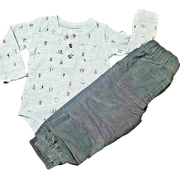 Carter's The Children's Place Baby Boys 18M 2 Piece Longsleeve Outfit Pants Set - Picture 1 of 4